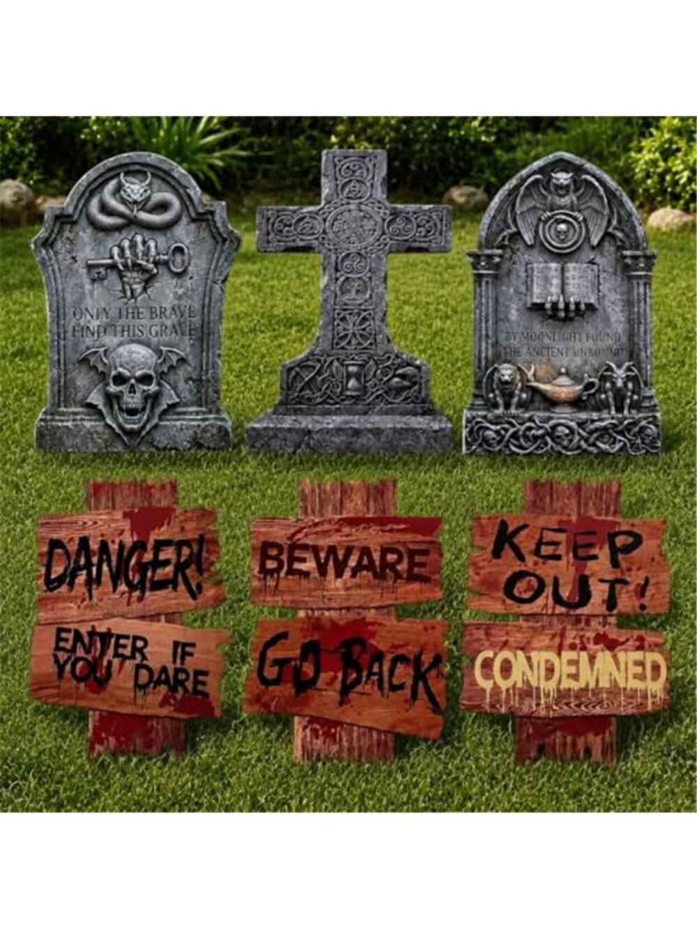 16.5Inch Halloween Decorations Outdoor Yard Signs 6pcs Double-Sided